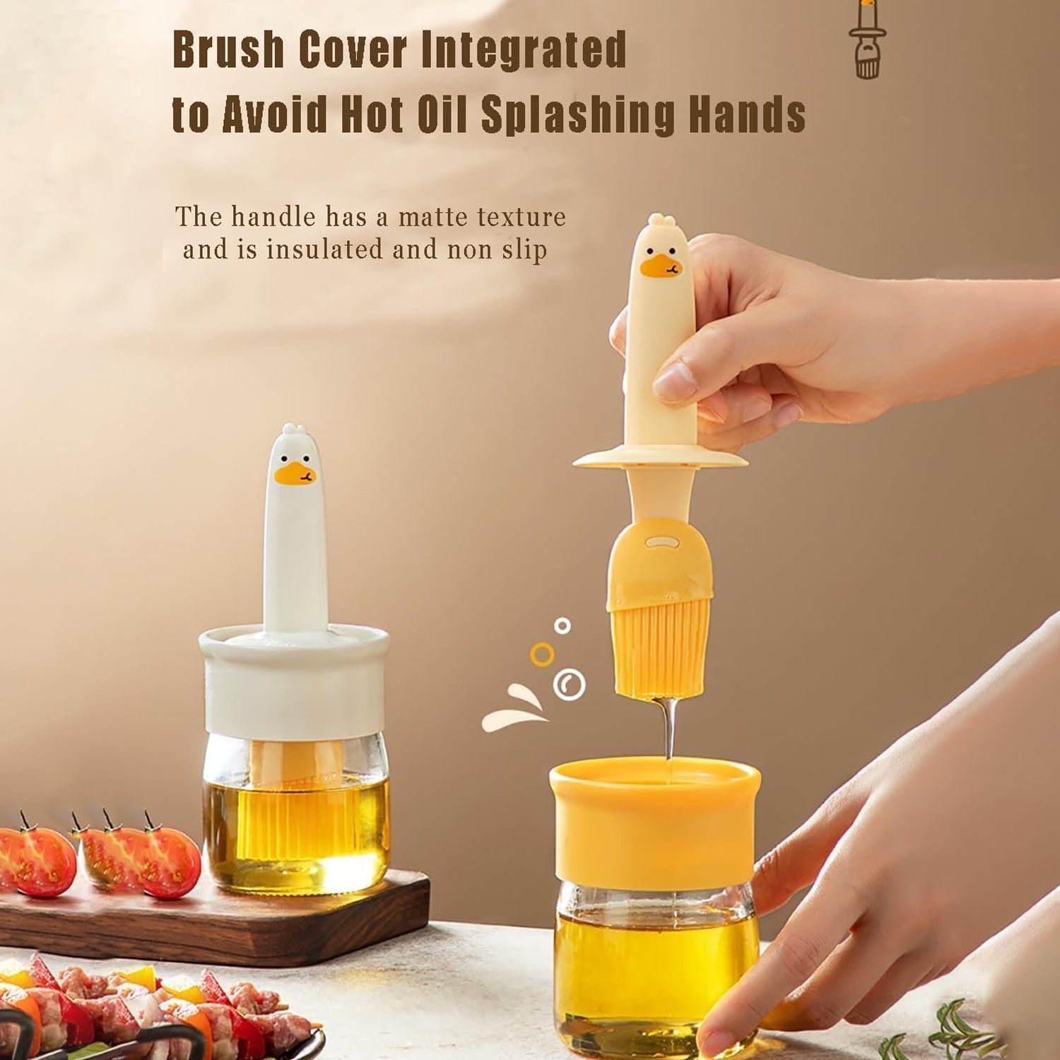 2 In 1 Oil Dispenser Bottle With Silicone Basting Brush (1 Set) 2 In 1 Oil Dispenser Bottle With Silicone Basting Brush (1 Set)